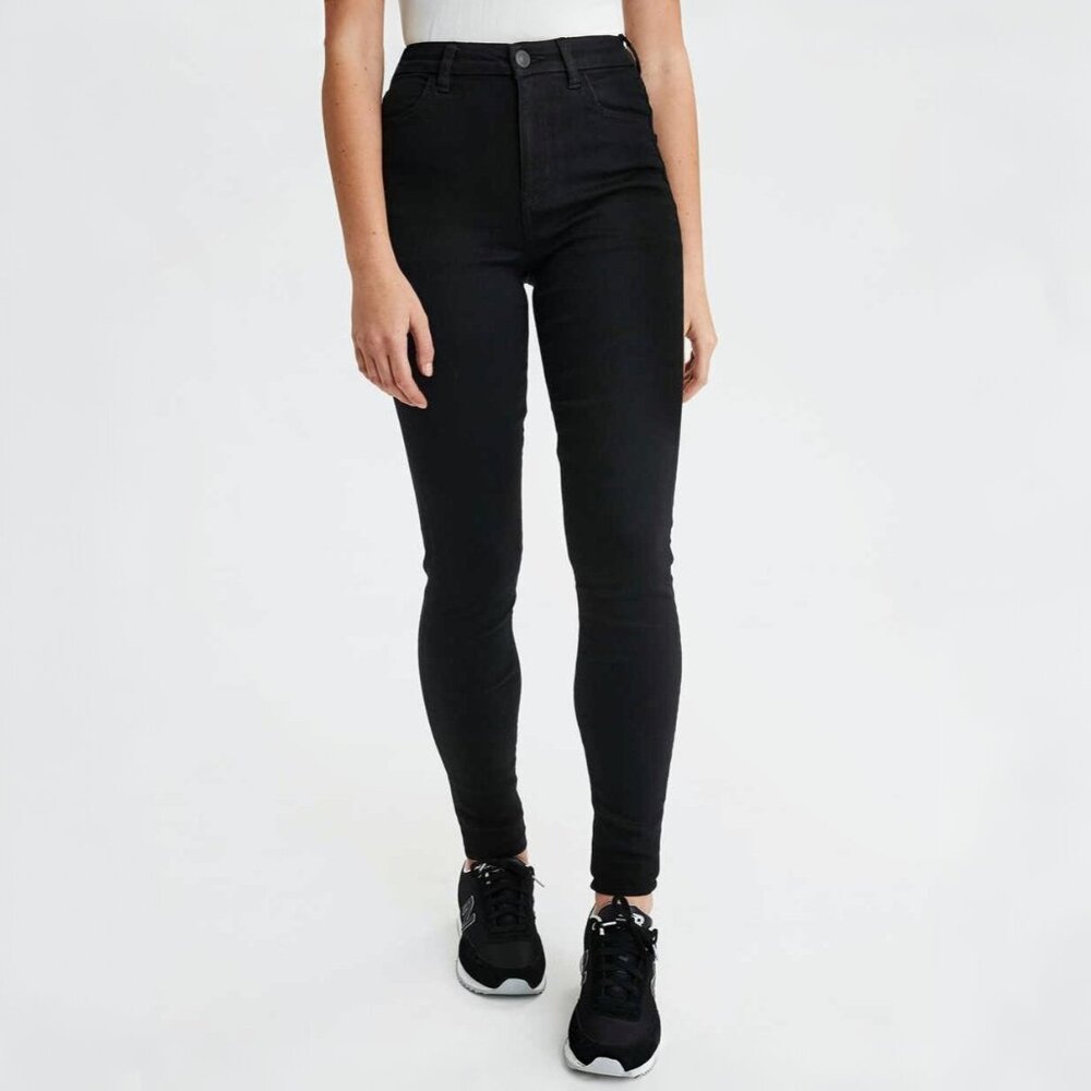 American Eagle Curvy Highest Rise Black Denim Skinny Jeans Jegging